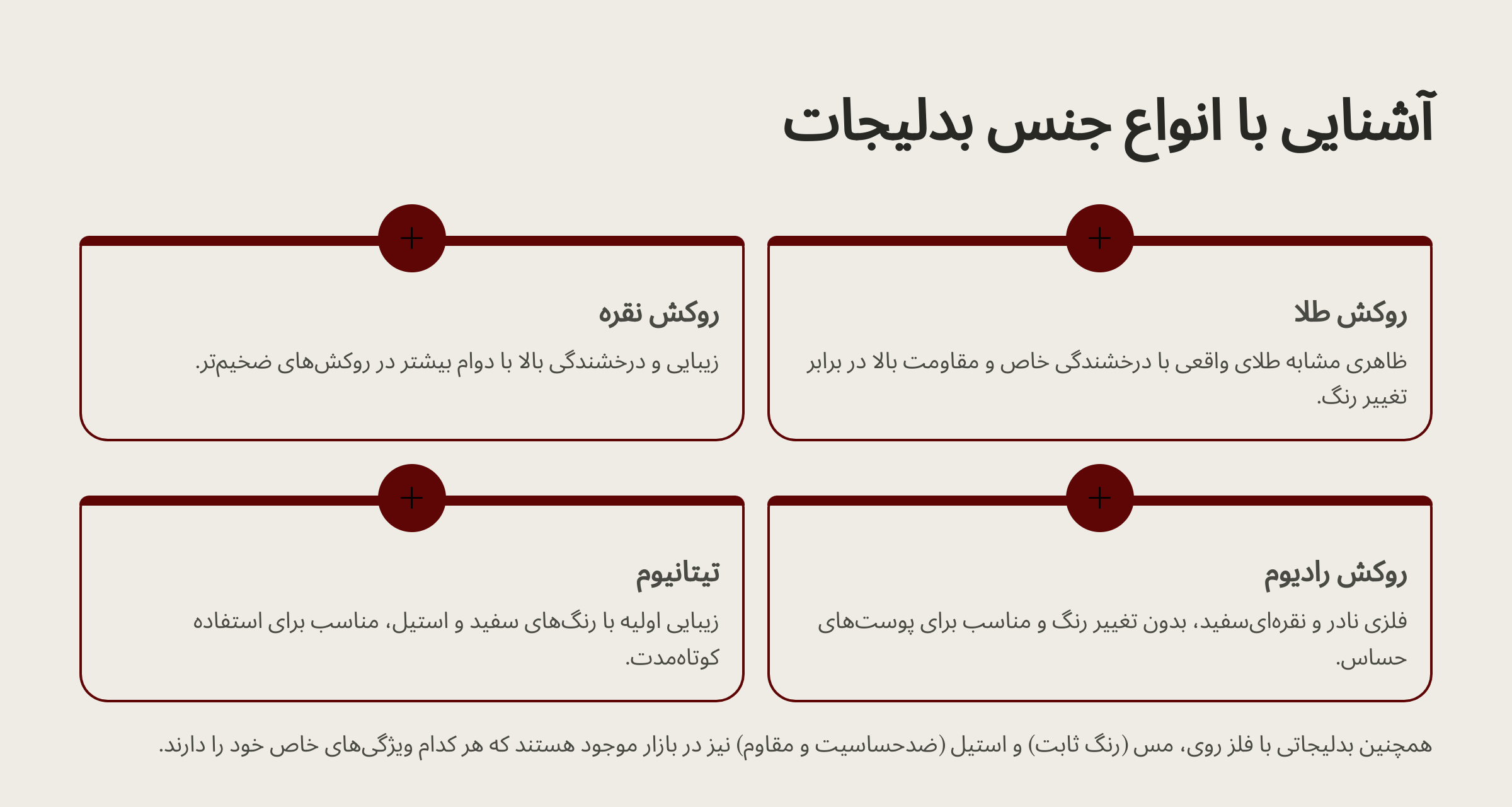 آشنایی با انواع جنس بدلیجات