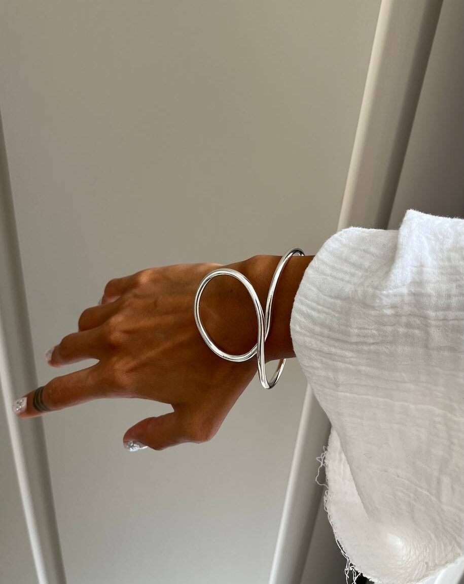 Silver bangle bracelet, model 84 دستبند بنگل نقرهای مدل 84