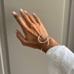Silver minimal bangle bracelet, model 86