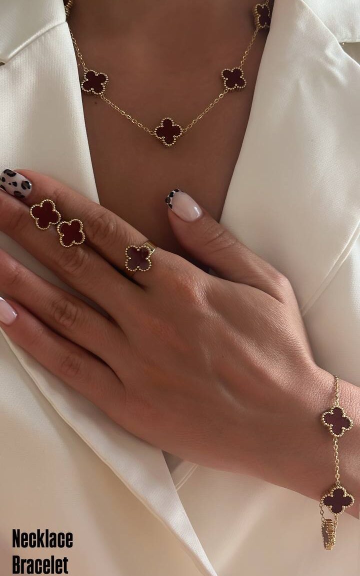 Burgundy Van Cleef set ست ونکلیف زرشکی