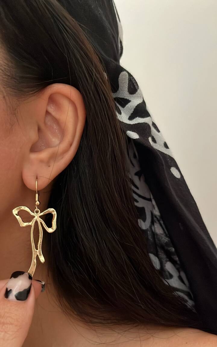 gold Bow earrings model 112 گوشواره پاپیون طلایی مدل 112